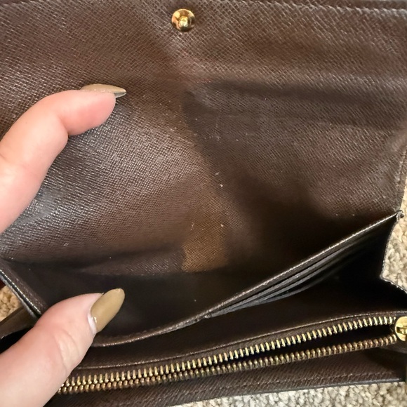 Louis Vuitton Damier Ebene Wallet on Chain with Gold Chain Strap - Picture 10 of 15